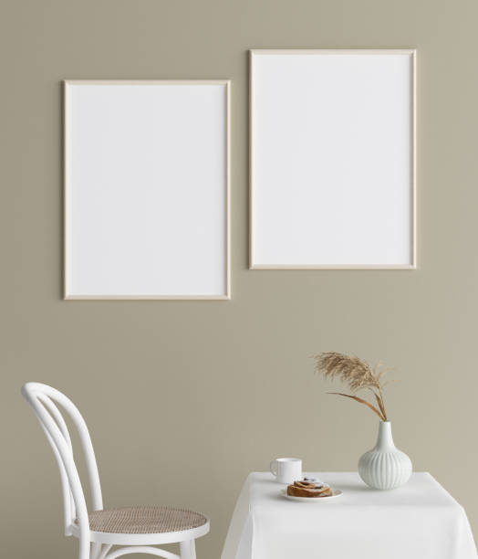 istock Mock up poster in interior background, Scandinavian style 1056281980