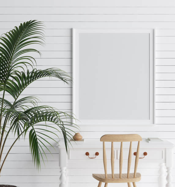 istock Mock up poster in interior background, Scandinavian style 1056281988
