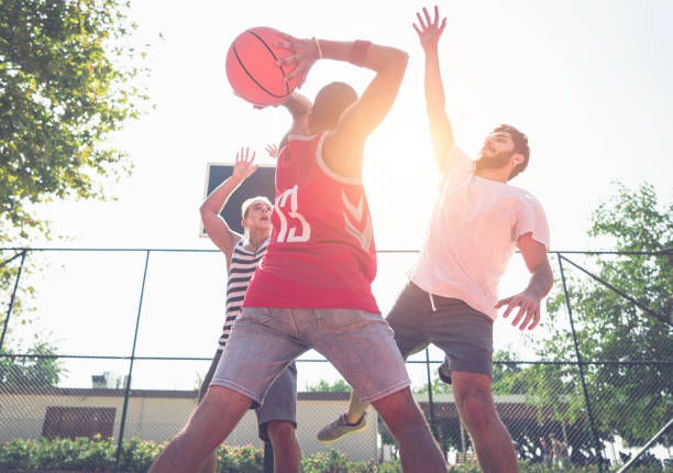 istock Basketball player failed to block the opponent 1056287246