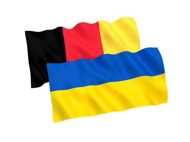 istock Flags of Ukraine and Belgium on a white background 1056291066