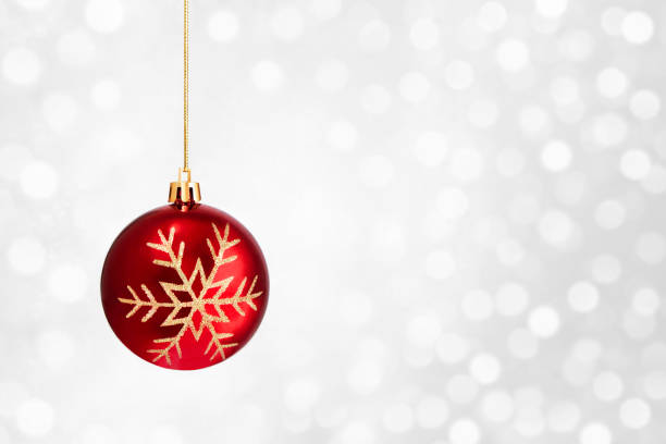 istock Red Christmas Bauble with Snowflake Decoration 1056291814
