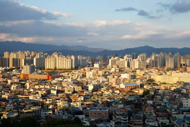 cityscape of daegu city, south korea