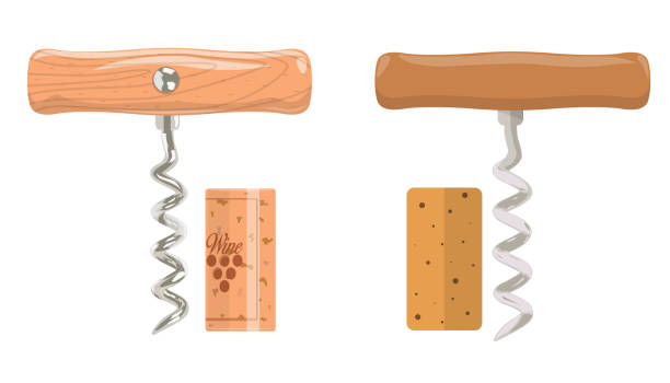 Corkscrew and cork Corkscrew and cork corkscrew stock illustrations
