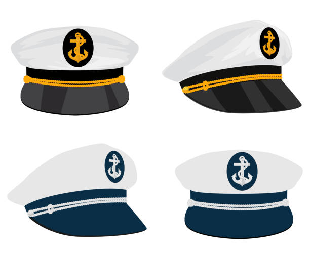 illustrations, cliparts, dessins animés et icônes de chapeau de capitaine marin - capitaine