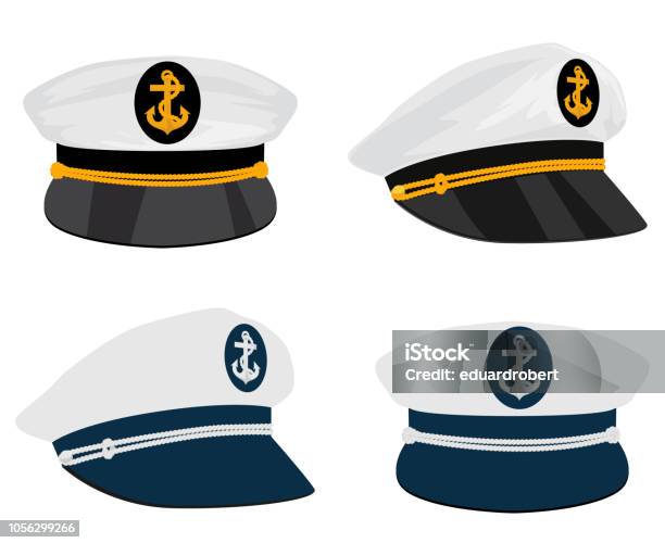 Chapeau De Capitaine Marin Vecteurs libres de droits et plus d'images vectorielles de Capitaine de bateau - Capitaine de bateau, Chapeau, Marin