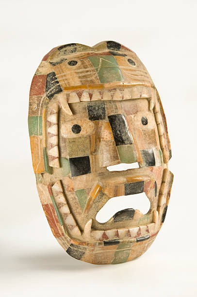 Olmec Ritual Mask Jaguar Warrior Stone Mask, circa 1400 A.D. private collection olmec head stock pictures, royalty-free photos & images