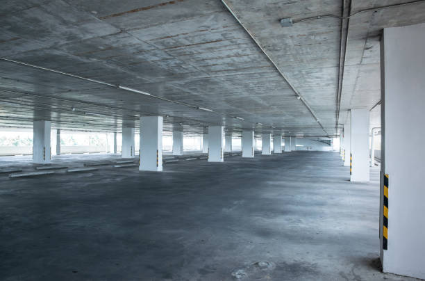 istock Empty car parking , Indoor car parking 1056303952