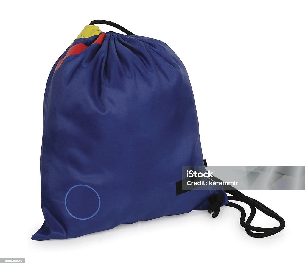 Sport bag. Blue handbag over white background with dropped shadow. Soft feather applied. Gym Bag Stock Photo