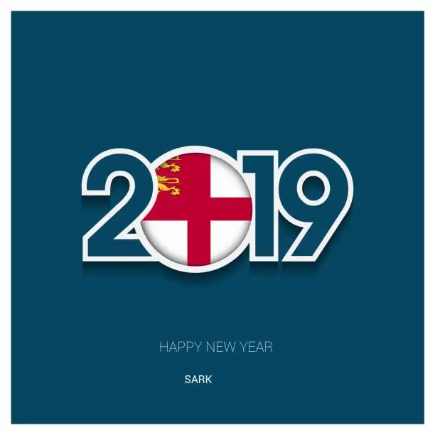 Vector illustration of 2019 Sark Typography, Happy New Year Background