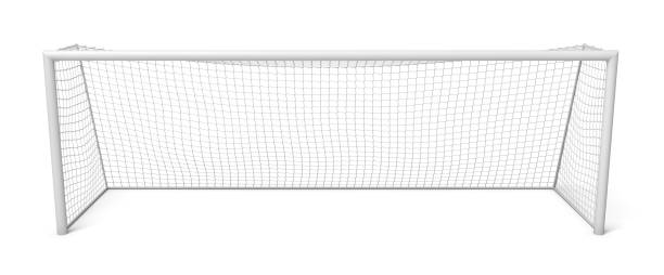 istock 3d rendering of white empty football gates isolated on a white background. 1056308964