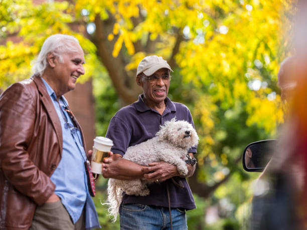 istock Seniors friendly talk in the neighborhood 1056310896