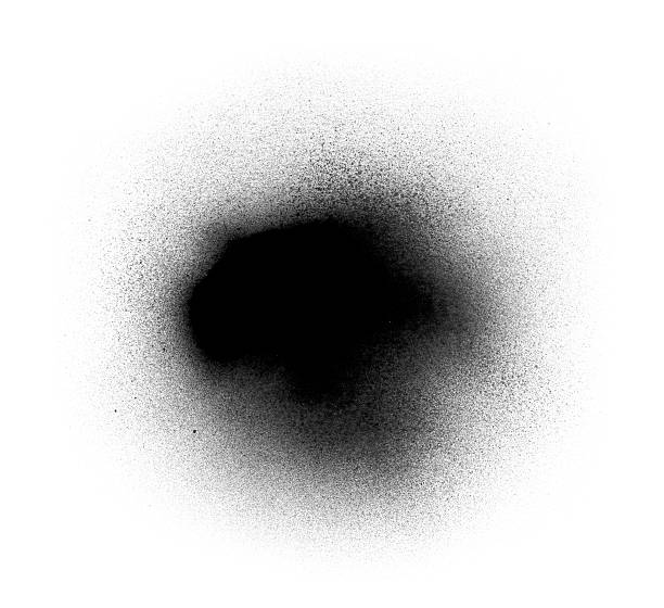 istock Black spray paint spot on a white background 105632948