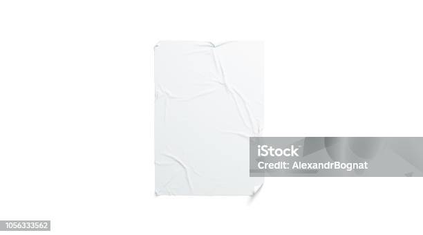 Blank White Wheatpaste Adhesive Poster Mockup Isolated Stock Photo - Download Image Now