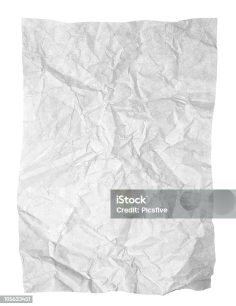 Paper Used Crumpled Background Stock Photo - Download Image Now - Blank, Clipping Path, Color Image