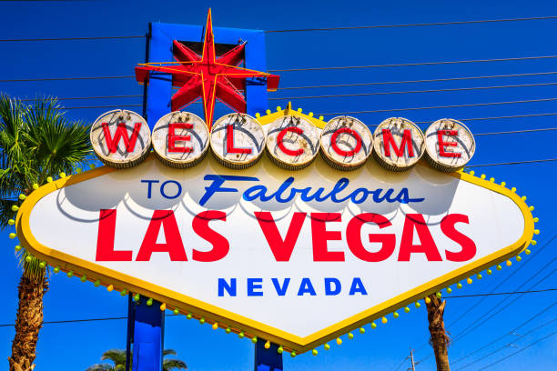 sinal de las vegas - welcome to fabulous las vegas - fotografias e filmes do acervo