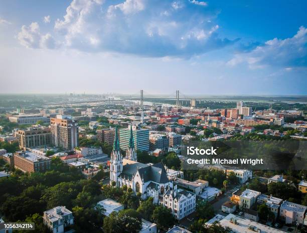 Savannah From Above Stock Photo - Download Image Now - Georgia - US State, Savannah - Georgia, Savannah