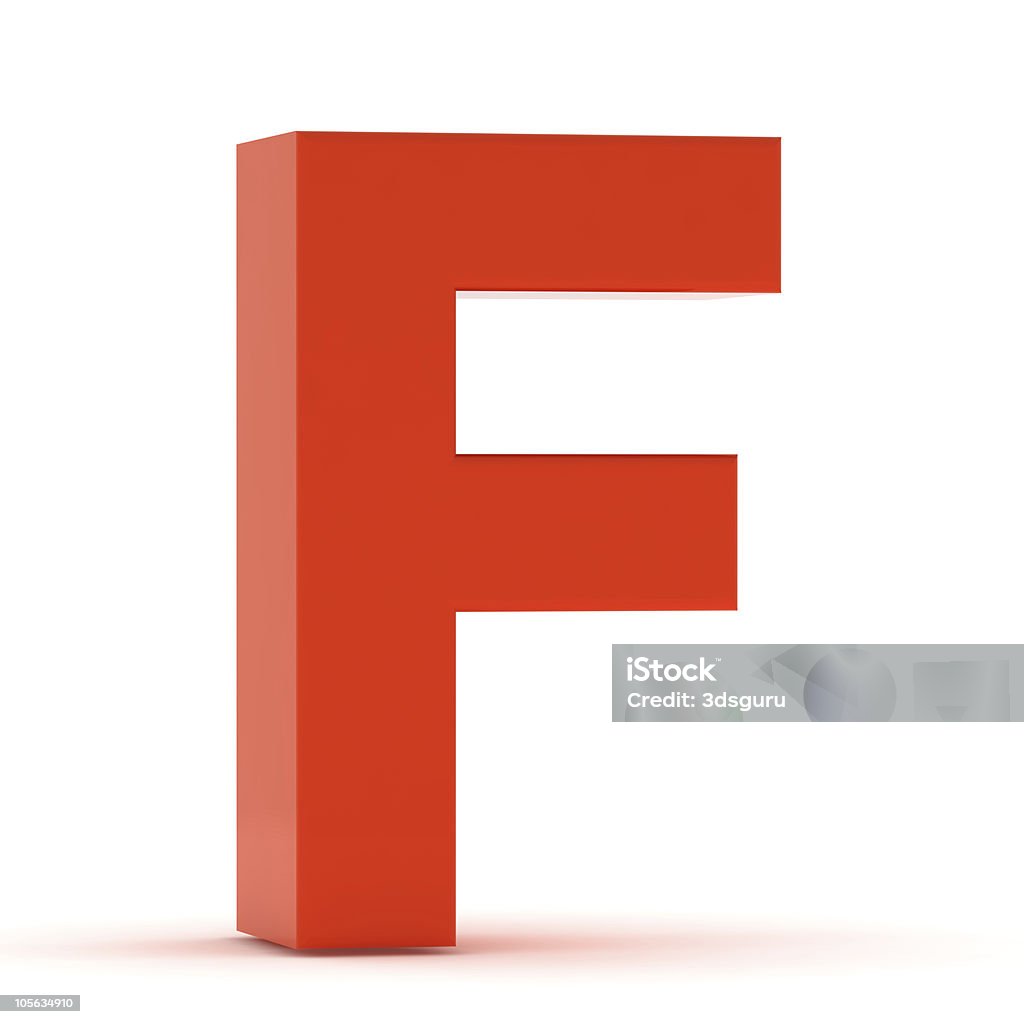Der Buchstabe F-Red Kunststoff - Lizenzfrei Alphabet Stock-Foto