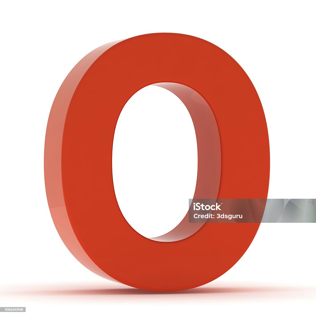 La lettera O-Red in plastica - Foto stock royalty-free di Lettera O
