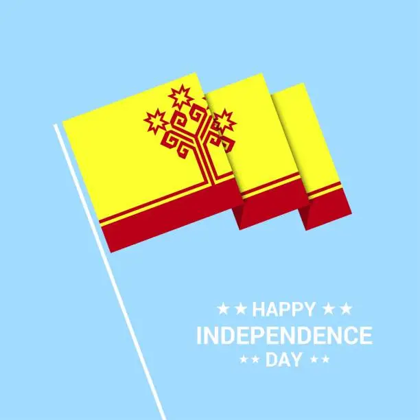 Vector illustration of Chuvashia Independence day typographic design with flag vector