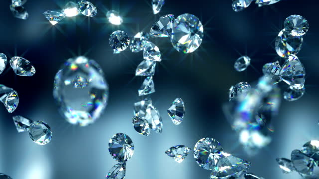 Falling diamonds 4K - Close-up