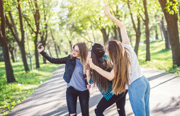 istock Girls posing for a selfie 1056351652