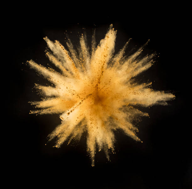 istock Golden powder explosion on black background. 1056355944