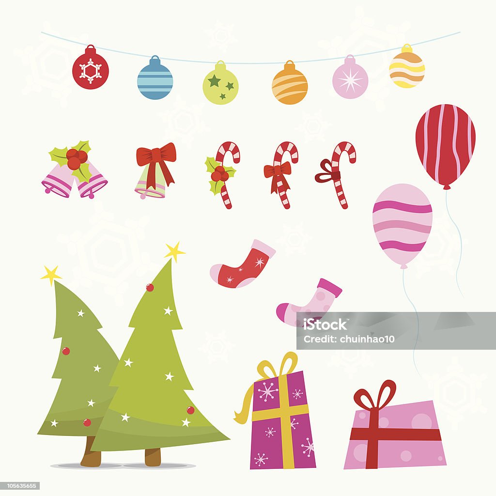 Conjunto de decoração de Natal - Vetor de Balão - Decoração royalty-free