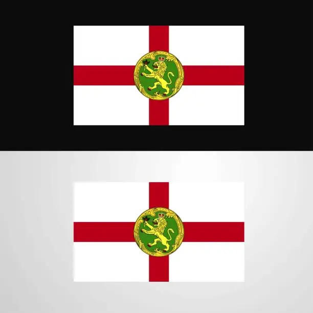 Vector illustration of Alderney Flag banner design