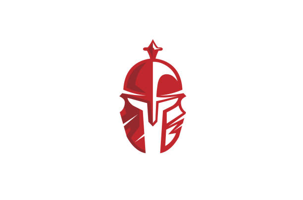 Warrior Helmet Warrior Helmet Design Illustration spartan mascot stock illustrations
