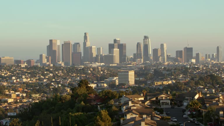 AERIAL Downtown of Los Angeles, CA