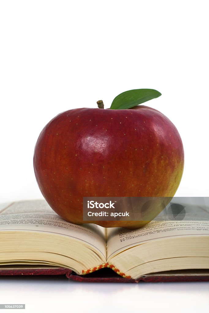 Apple ont o livro. - Royalty-free Aberto Foto de stock