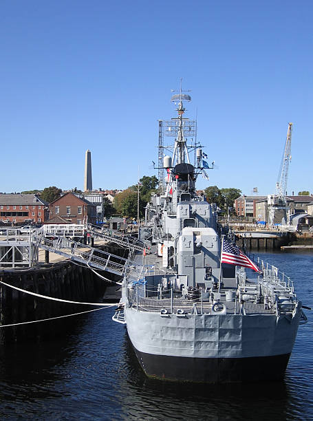 istock anchoring warship in Boston 105637116