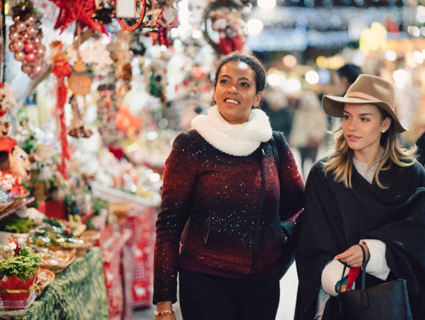 istock Friends shopping Christmas presents 1056385740