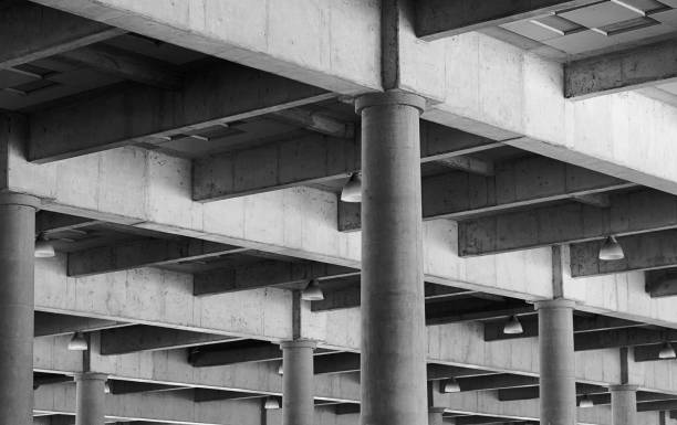 geomatric abgeomatric abstract pattern of architecture, Structure of roof, square pattern, black and white style. stract pattern of architecture, Structure of roof.
