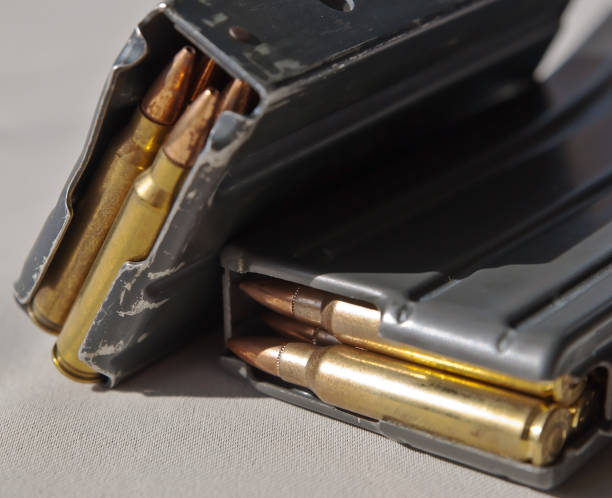 istock Two metal rifle magazines 1056388698