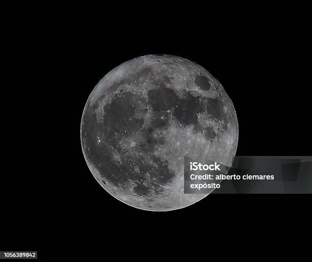 Moon In The Night Stock Photo - Download Image Now - Close-up, Moon, Moon Surface