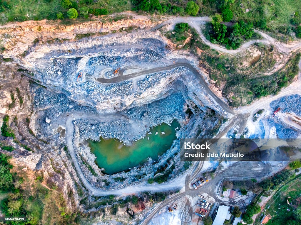 The Quarry View Quarry seen from above Mining - Natural Resources Stock Photo
