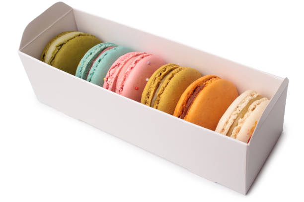 istock Colorful french macaroons in gift box 1056390906