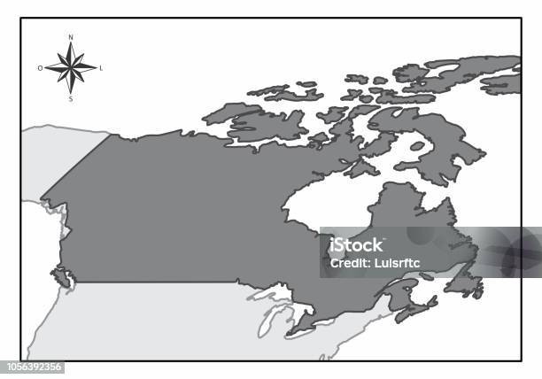 The Map Of Canada Stock Illustration - Download Image Now - Black Color, Canada, Cartography