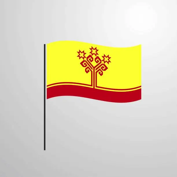 Vector illustration of Chuvashia waving Flag