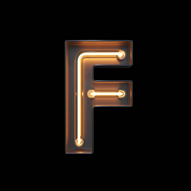 istock Neon Light Alphabet F with clipping path 1056393914