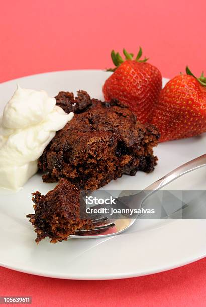 Hot Fudge Pudding Cake Stock Photo - Download Image Now - Chocolate, Color Image, Colored Background