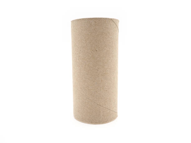 istock Tissue paper roll core. Empty roll on toilet paper isolated on a white background. 1056398242
