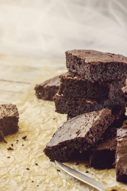 istock Chocolate brownie. Homemade baking. Selective focus. Food. 1056398640