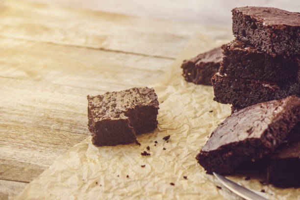 istock Chocolate brownie. Homemade baking. Selective focus. Food. 1056398648