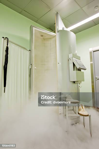 Cryotherapy Capsule Stock Photo - Download Image Now - Cryotherapy, Black Color, Capsule - Medicine