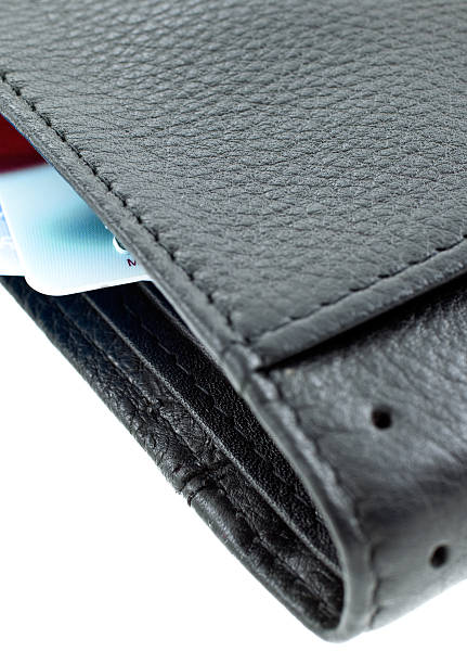 istock plastic cards in a black leather wallet 105640433
