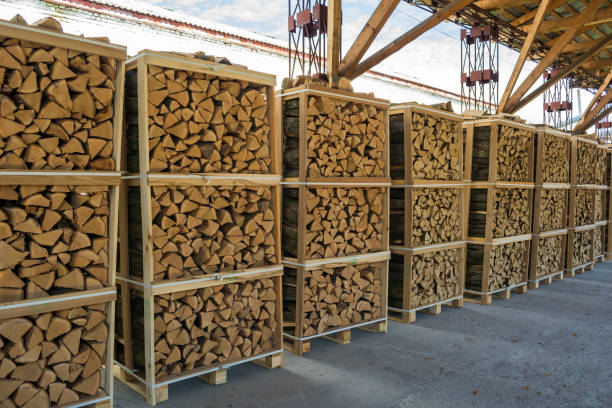 istock hardwood firewood folded in pellets prepared for export 1056404828