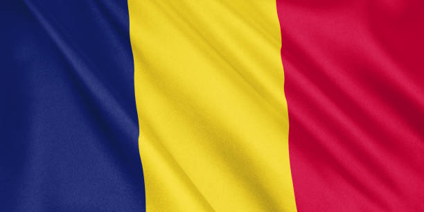 istock Chad flag waving with the wind, wide format, 3D illustration. 3D rendering. 1056406936
