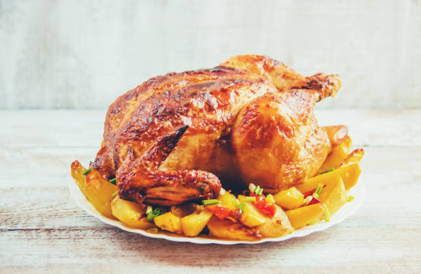 istock Fried chicken. Thanksgiving Day. Selective focus Food meat 1056407902